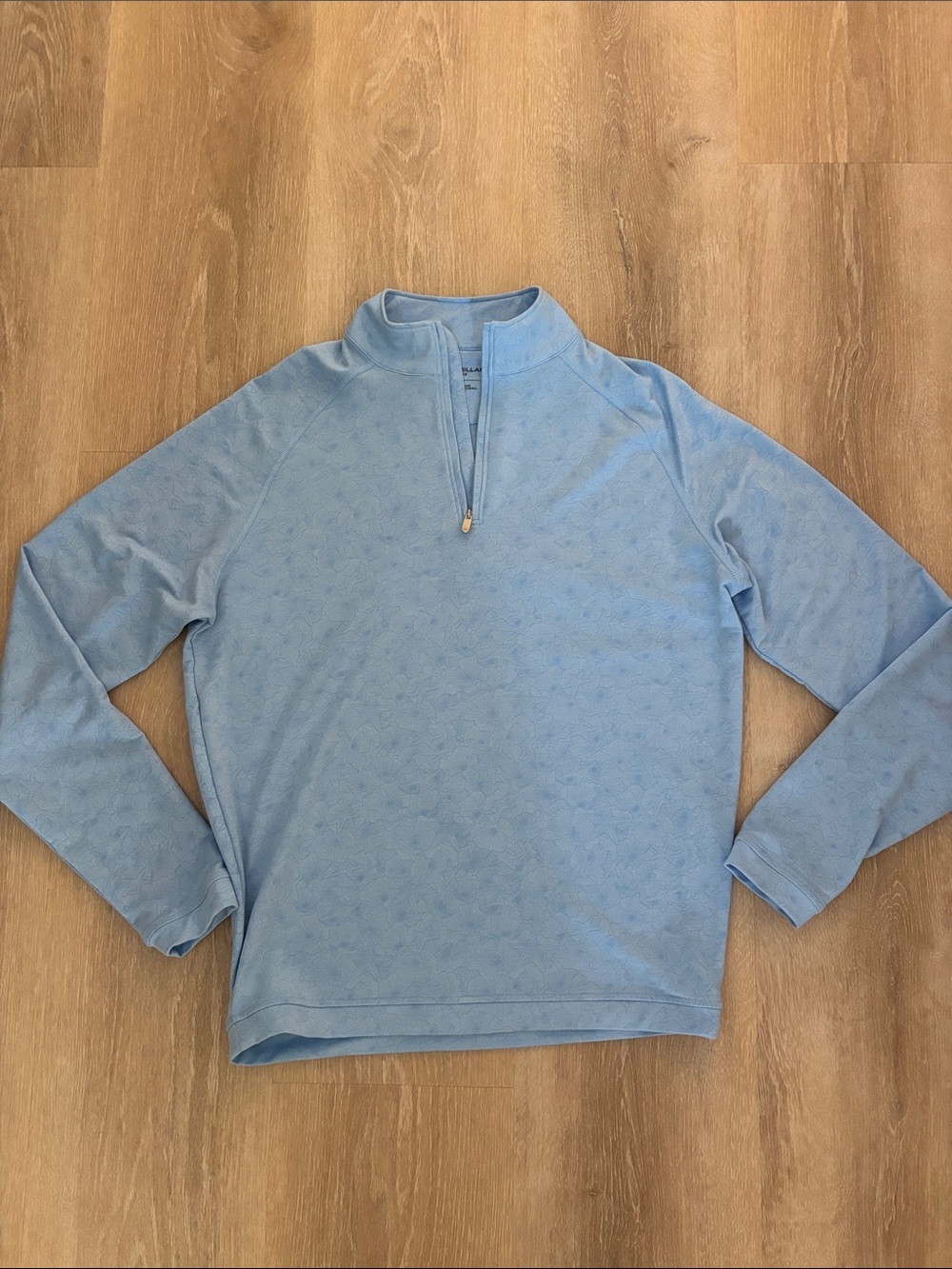 PETER MILLAR MENS SEASIDE QUARTER ZIP BLUE PRINT SHELL PULLOVER MEDIUM